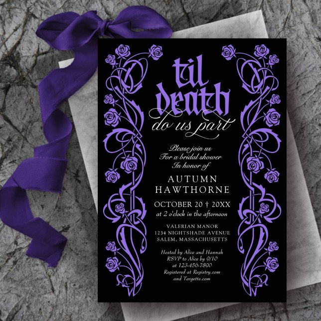 Gothic Til Death Bridal Shower Invitation (Creator Uploaded)