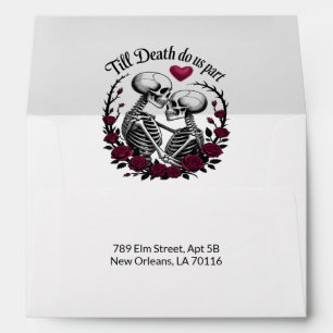 Gothic Till Death Do Us Part Wedding Invitation Envelope