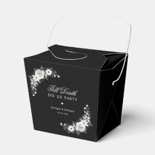 Gothic Till Death Do Us Party Black Floral Wedding Favour Box