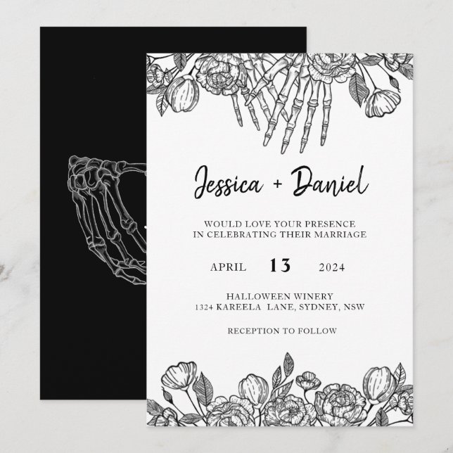 Gothic Till Death Wedding Invitation (Front/Back)
