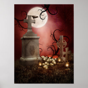 Gothic Tombstone Poster
