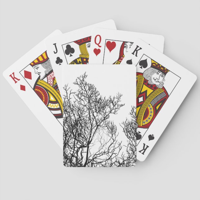 Gothic Tree Black and White Playing Cards (Back)