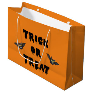 Gothic Trick or Treat Cute Bats Large Gift Bag