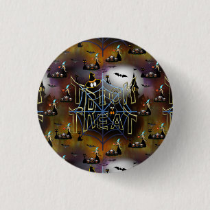 Gothic trick-or-treat spiderweb repeat 3 cm round badge