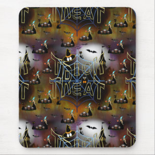 Gothic trick-or-treat spiderweb repeat mouse mat
