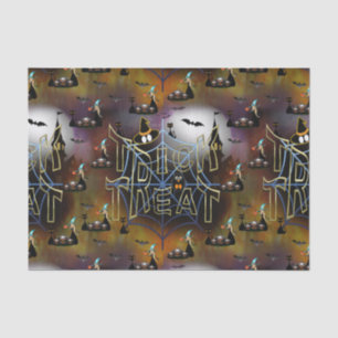 Gothic trick-or-treat spiderweb repeat tissue paper