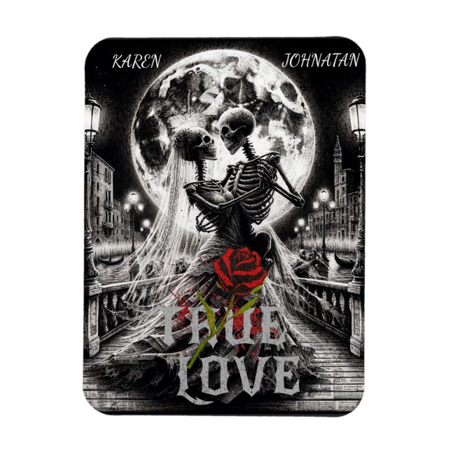 Gothic True Love Beyond , Custom Names  Magnet (Vertical)