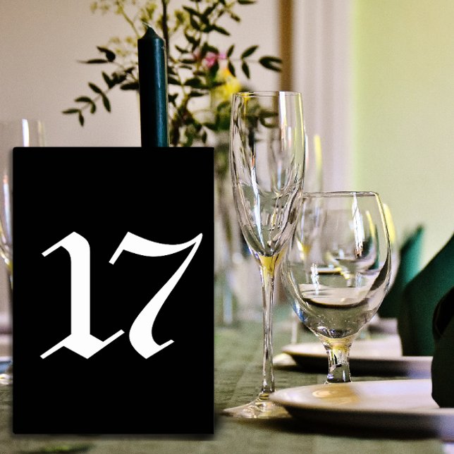 Gothic typography black wedding  table number (Gothic typography black wedding table number.)
