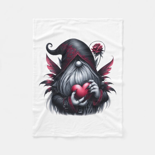 Gothic Valentine Gnome  Fleece Blanket (Front)