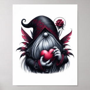 Gothic Valentine Gnome  Poster