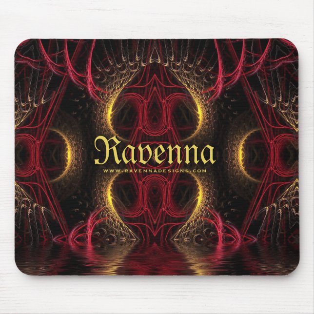 Gothic Valentine Gold Hearts Dark Arts Mouse Mat (Front)