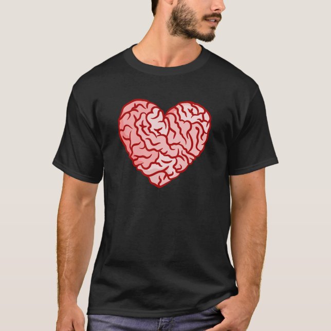 gothic valentine heart shaped brains creepy T-Shirt (Front)