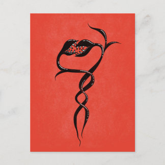 Gothic Valentine Snake Plants In Love Postcard