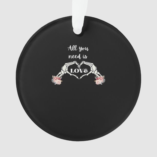 Gothic Valentines Classic - Skeleton Hands Heart  Ornament (Front)