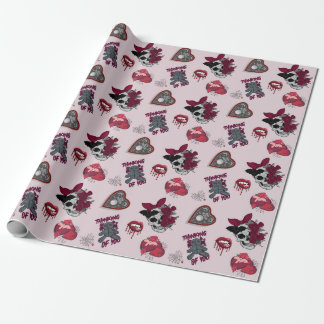 Gothic Valentine's Day Pink Goth Wrapping Paper