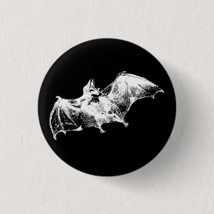 GOTHIC VAMPIRE BAT 3 CM ROUND BADGE