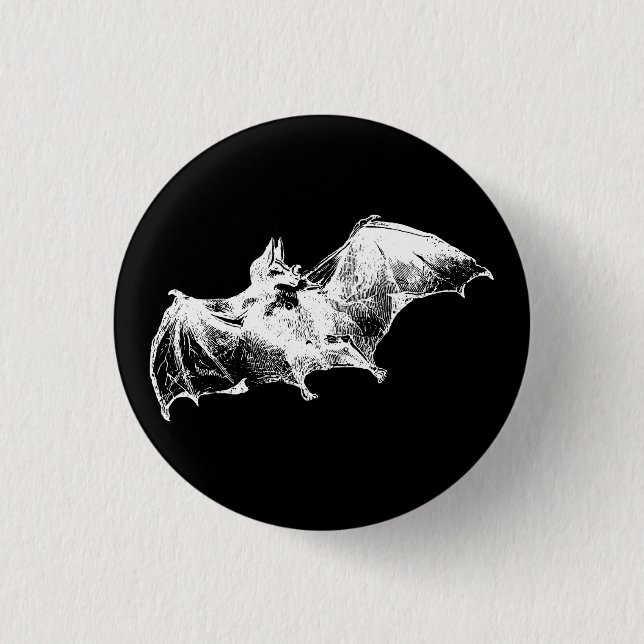 GOTHIC VAMPIRE BAT 3 CM ROUND BADGE (Front)