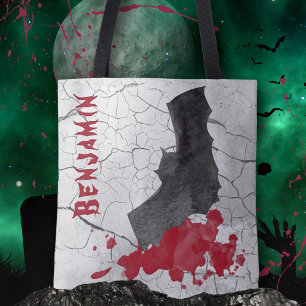 Gothic Vampire Bat Halloween Tote Bag