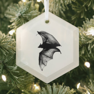 Gothic Vampire Bats Glass Tree Decoration