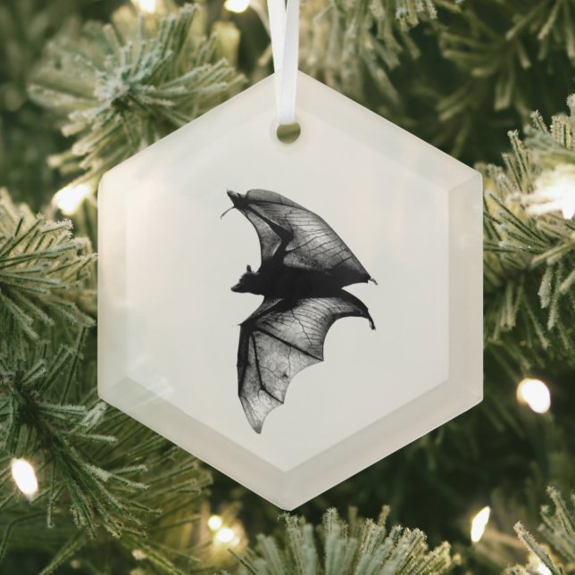 Gothic Vampire Bats Glass Tree Decoration (Insitu)
