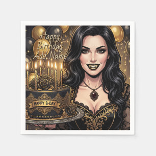 Gothic Vampire Birthday Elegant Dark Fantasy Napkin