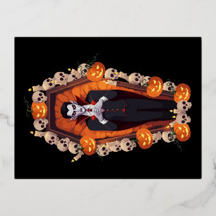 🦇 Gothic Vampire Black Postcard 🖤🎃