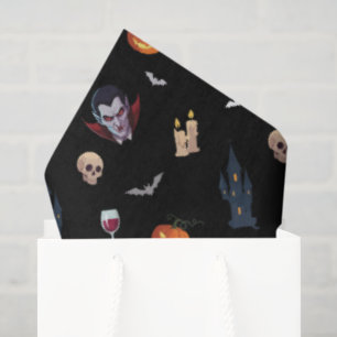 🧛‍♂️ Gothic Vampire Black Tissue Paper 🎃🖤