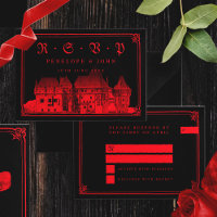 Gothic Vampire Castle Border Black Red Wedding