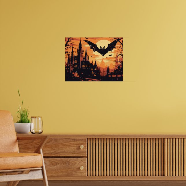 Gothic Vampire Castle under the Full Moon Poster (Living Room 2)