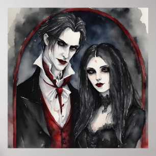 Gothic Vampire Couple Poster