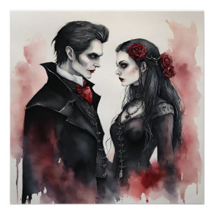 Gothic Vampire Couple Poster