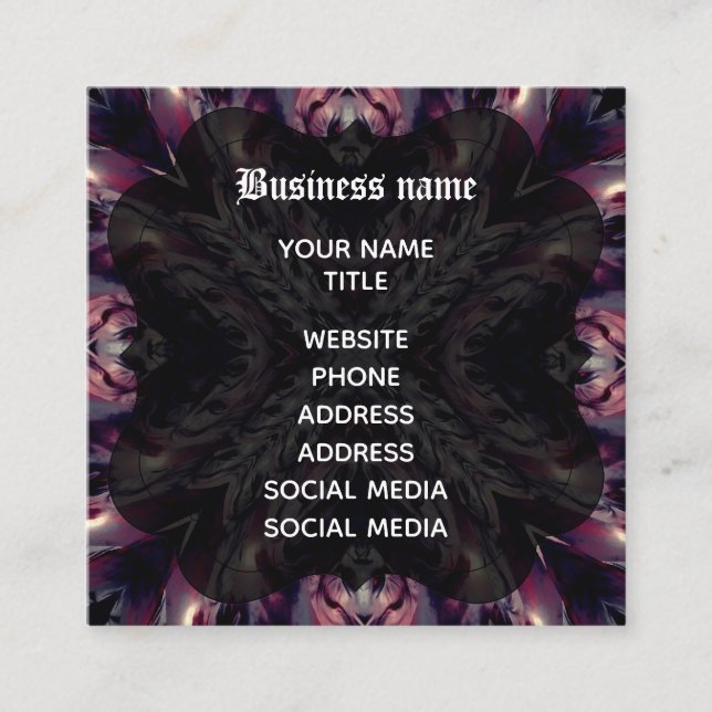 Gothic vampire cross cool square business card (Front)
