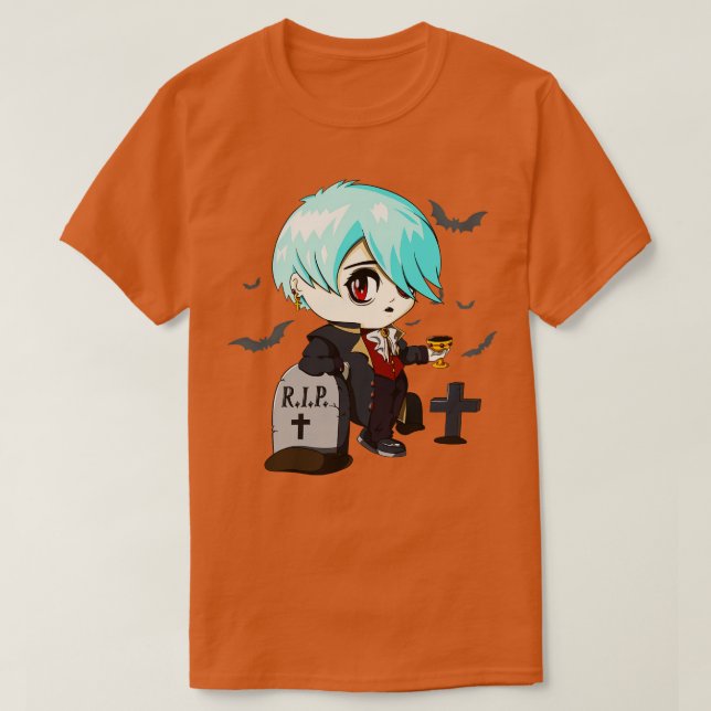 Gothic Vampire Emo Goth Chibi T-Shirt (Design Front)
