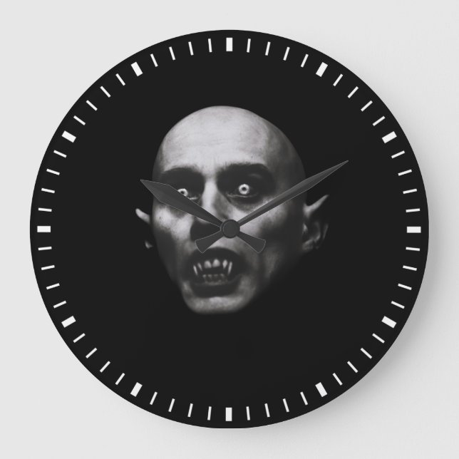 Gothic Vampire Fangs Horror Large Clock (Front)
