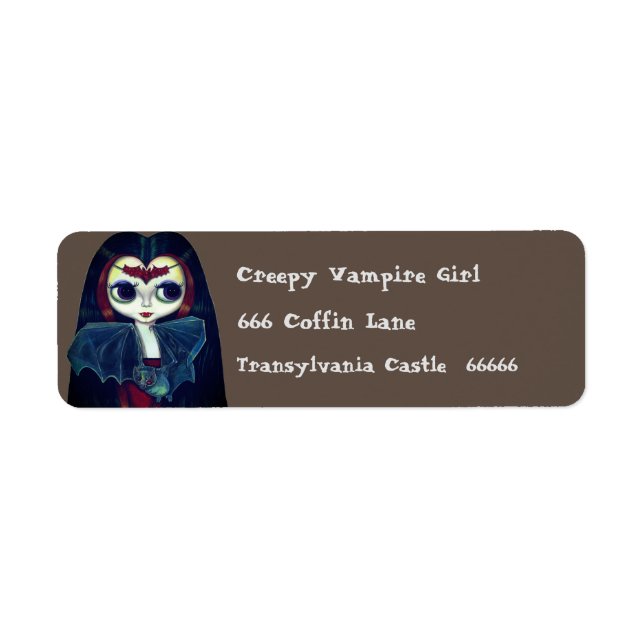Gothic Vampire Girl with Bat Big Eyes Cute (Front)