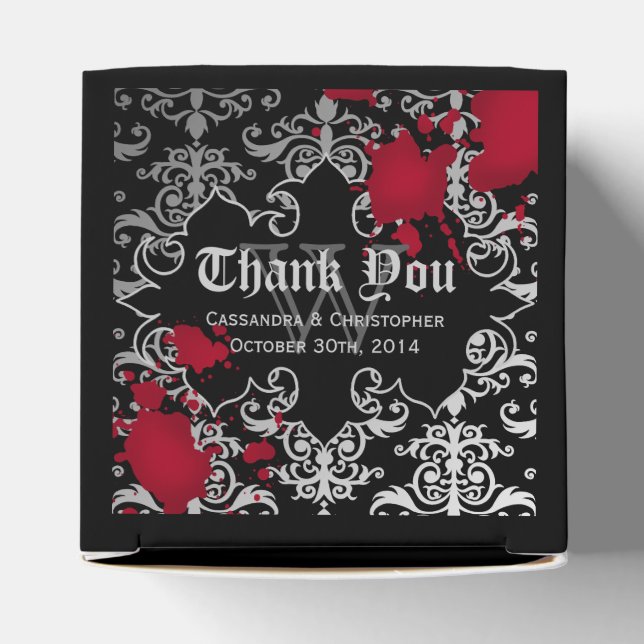 Gothic vampire Halloween wedding favour thank you Box (Top)