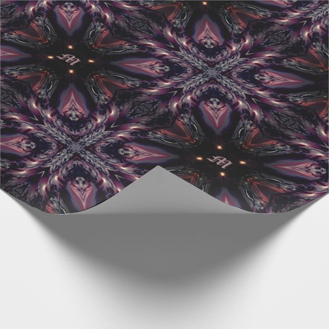Gothic vampire monogram wrapping paper (Corner)