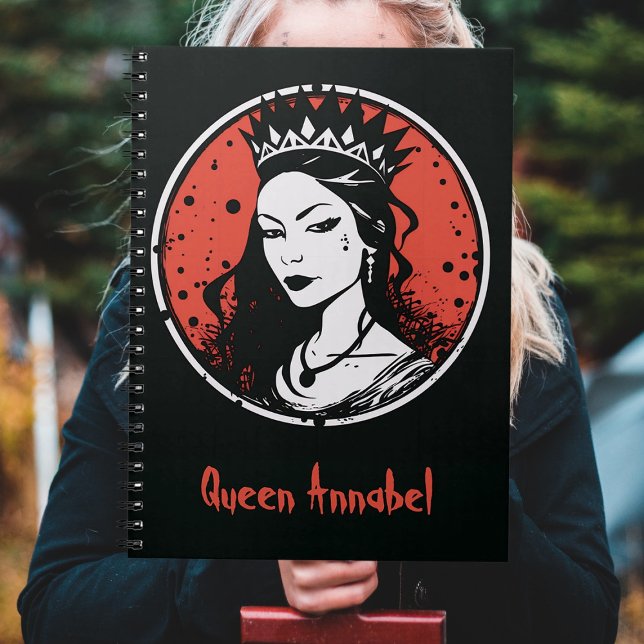 Gothic Vampire Queen Halloween, Red and Black Notebook (Creator Uploaded)