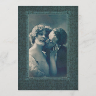 Gothic Vampire Romance Dracula and Lover Victorian Invitation