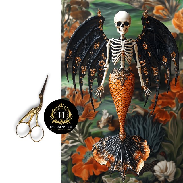 Gothic Vampire Skeleton Mermaid Skull Decoupage  Tissue Paper (Creator Uploaded)