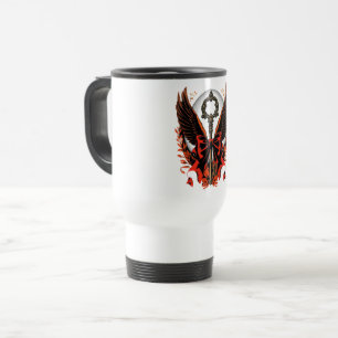 Gothic Velvet Bow Key with Wings & Moon Travel Mug