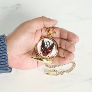 Gothic Velvet Bow Key with Wings & Moon Watch