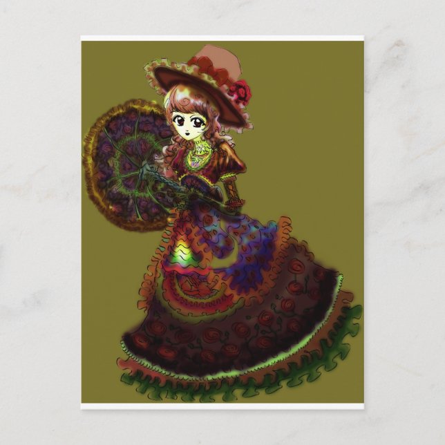 Gothic Victorian Anime Vampire Mediaeval Vintage Postcard (Front)