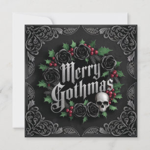 Gothic Victorian Christmas Design - Dark Elegance Holiday Card