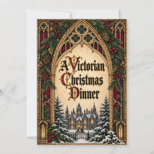 Gothic Victorian Christmas Dinner Invitation