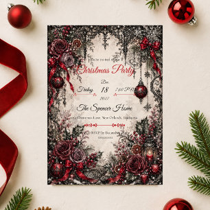Gothic Victorian Christmas Party Invitation