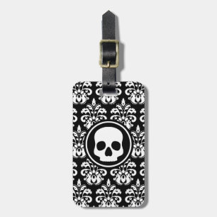 Gothic Victorian damask skull design Luggage Tag