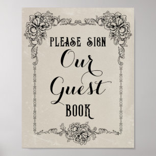 Gothic Victorian Editable Party Event Sign 
