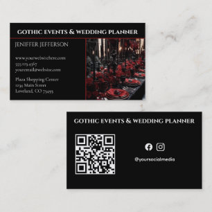 Gothic Victorian event & wedding planner Business Card