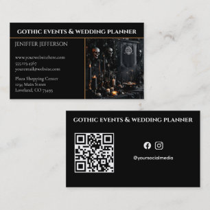 Gothic Victorian event & wedding planner Business Card